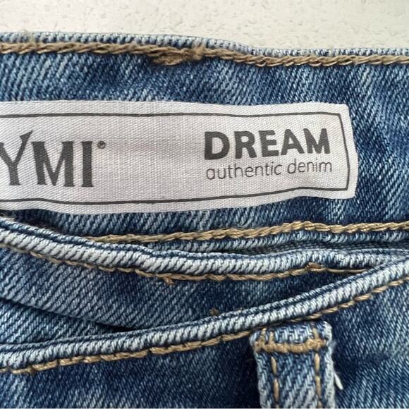 New YMI Asymmetric Straight Leg Blue Jeans Women's size 7/28 - Picture 3 of 4